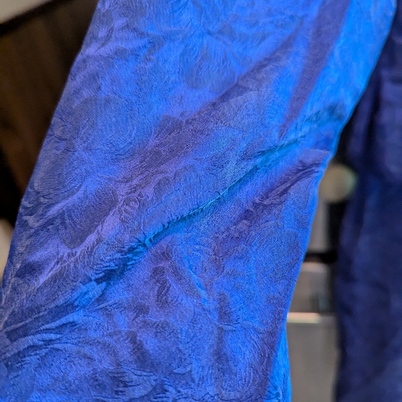 Vtg Collection Point Of View 100% Purple Silk LS Wrap Skirt Dress Sz 14 - Picture 5 of 8